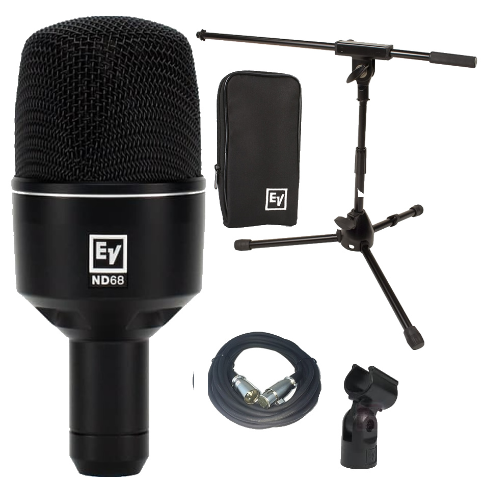 Electro-Voice ND68 Kick Drum Mic Bundle w/ Boom Stand & 20' XLR